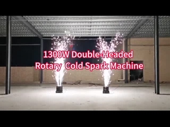 1300W 360 การหมุนเคลื่อนไหวคู่หัวสอง Cold Sparkler Spinning Stage เครื่องกระเพาะกระเพาะเย็น