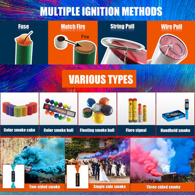 45S Duration Coloured Smoke Flares , Hand Held Smoke Bombs For Photography