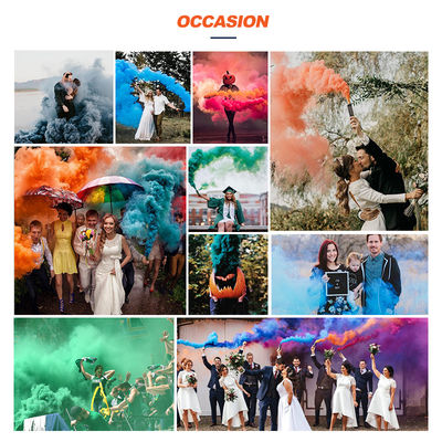 Chinese Fireworks Supplier Wire Pull Dual Smoke Color Flare Rainbow Smoke Fireworks China Daytime Pyro Smoke Bombs For US Europe