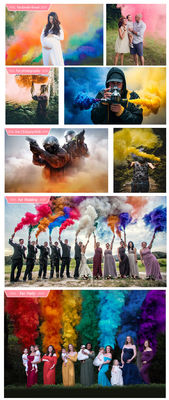 Factory 6 Shots Blue Purple Green Color Smoke Mine Inner Tube Free Pyrotechnics Wedding Party Festival Daytime Cake Fireworks