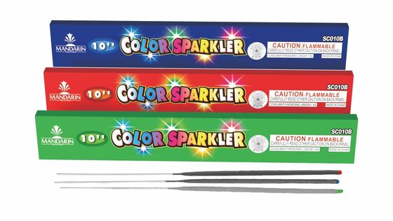 เทศกาล 10''Inch Color Sparkler ดอกไม้ไฟ ครอบครัวสุขสันต์ ดอกไม้ไฟ ดอกไม้ไฟสำหรับปีใหม่