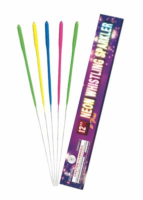 12 นิ้ว Neon Whistling ดอกไม้ไฟ Sparkler เค้กที่มีสีสัน Fountain Sparkler พร้อมเอฟเฟกต์สีทอง