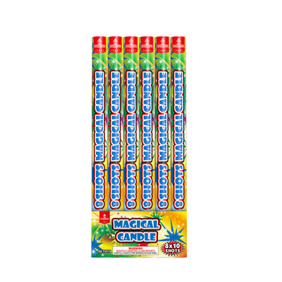 ดอกไม้ไฟชนิดแท่งโรมันแคนเดิลส่งออกจากหลิวยาง 8 นัด สำหรับเทศกาล